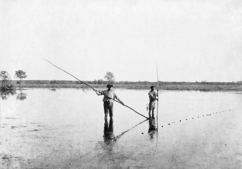 Pêcheurs à l'Aygue-Longue, 20 mars 1886, Commensacq