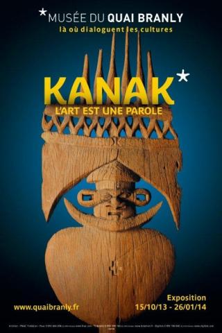 Affiche de l'exposition "Kanak, l'art est une parole" au musée du quai Branly